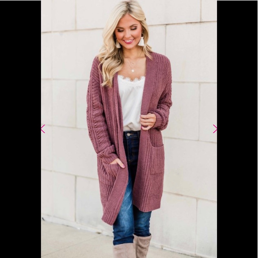 My New Love Muave Duster Cardigan